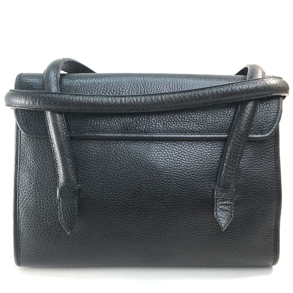 CELINE Vintage Chain Lock Tote Bag/Handbag in Leather, Black with Gold Hardware, Women's
