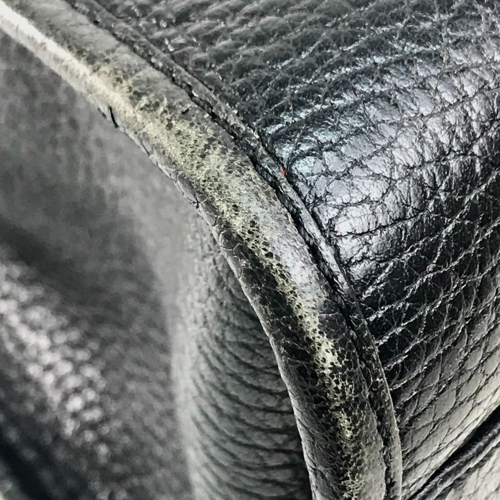 CELINE Vintage Chain Lock Tote Bag/Handbag in Leather, Black with Gold Hardware, Women's