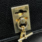 CELINE Vintage Chain Lock Tote Bag/Handbag in Leather, Black with Gold Hardware, Women's