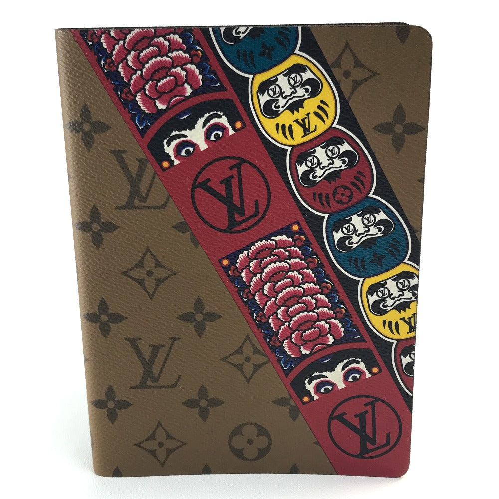 LOUIS VUITTON GI0233 Monogram Cahiers Clemence Notebook, Kansai Yamamoto Kabuki Daruma, 2018, Monogram Canvas, Unisex, Light Brown