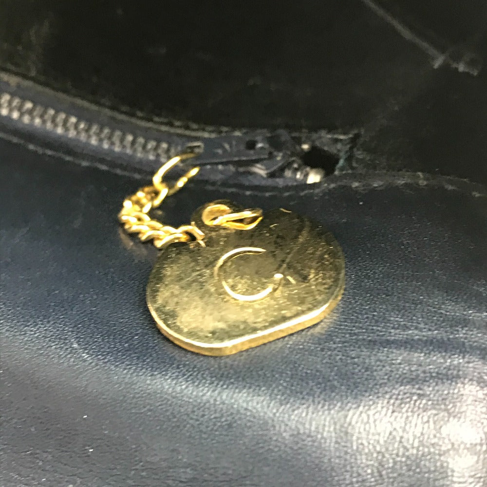 CELINE Old C Carriage Monogram Shoulder Bag, Canvas/Leather, Women's, Gray/Navy