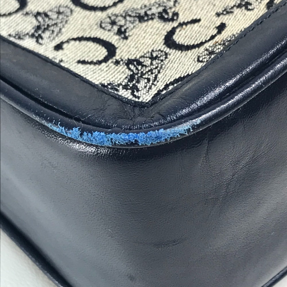 CELINE Old C Carriage Monogram Shoulder Bag, Canvas/Leather, Women's, Gray/Navy