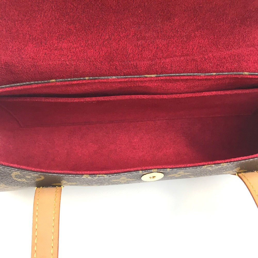 LOUIS VUITTON M51902 Monogram Sonatine Handbag, Monogram Canvas, Women's, Brown/Red