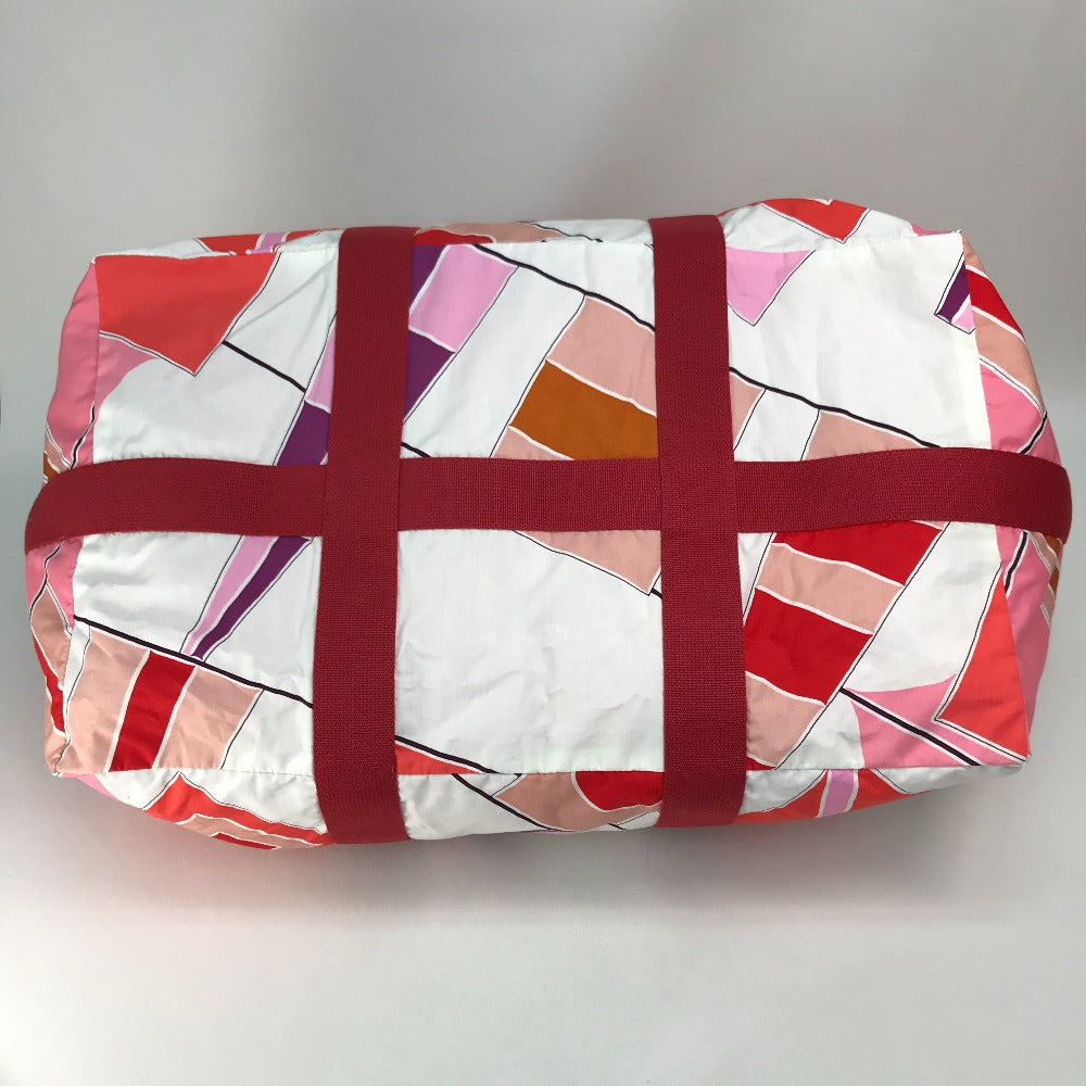 HERMES Cabas Drapeaux au Vent Beach Bag, Rope Handle Tote Bag, Cotton, Women's, Pink and Red