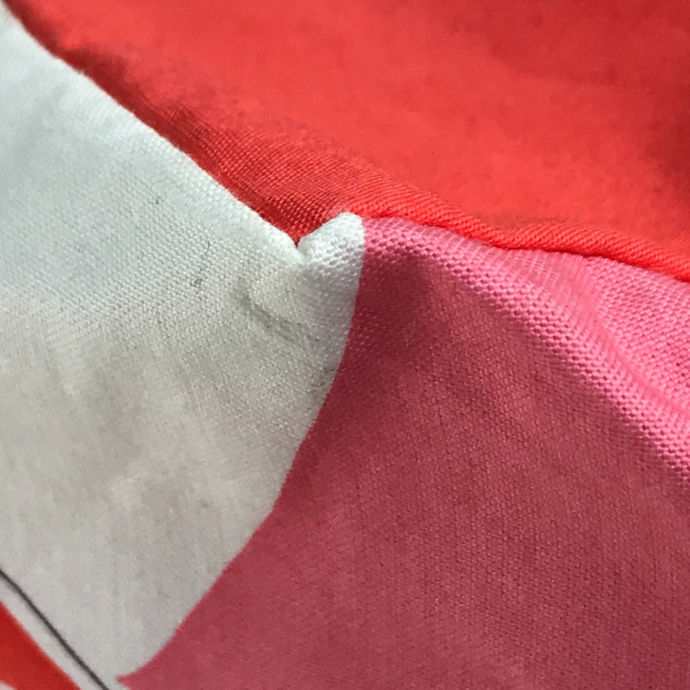 HERMES Cabas Drapeaux au Vent Beach Bag, Rope Handle Tote Bag, Cotton, Women's, Pink and Red
