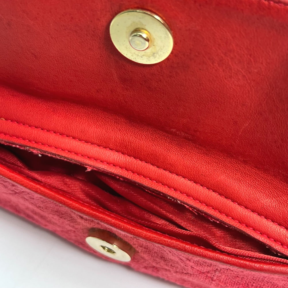 CHANEL CC ココマーク マトラッセ キルティング カバン フリンジ タッセル ショルダーバッグ キャンバス レディース レッド×ゴールド金具