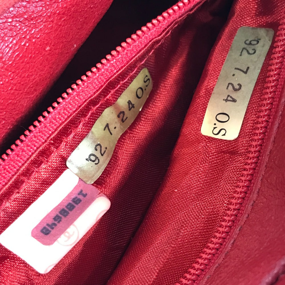 CHANEL CC ココマーク マトラッセ キルティング カバン フリンジ タッセル ショルダーバッグ キャンバス レディース レッド×ゴールド金具