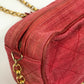 CHANEL CC ココマーク マトラッセ キルティング カバン フリンジ タッセル ショルダーバッグ キャンバス レディース レッド×ゴールド金具