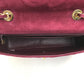 CHANEL CC Coco Mark Deka Matelasse 34 Double Chain Shoulder Bag Suede Women's Bordeaux