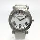 TIFFANY&Co. Z1300.11.11A20A41A White Ceramic Atlas Quartz Date Watch SS Ladies Silver