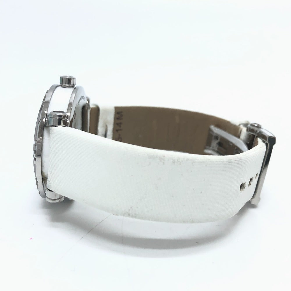TIFFANY&Co. Z1300.11.11A20A41A White Ceramic Atlas Quartz Date Watch SS Ladies Silver