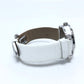 TIFFANY&Co. Z1300.11.11A20A41A White Ceramic Atlas Quartz Date Watch SS Ladies Silver