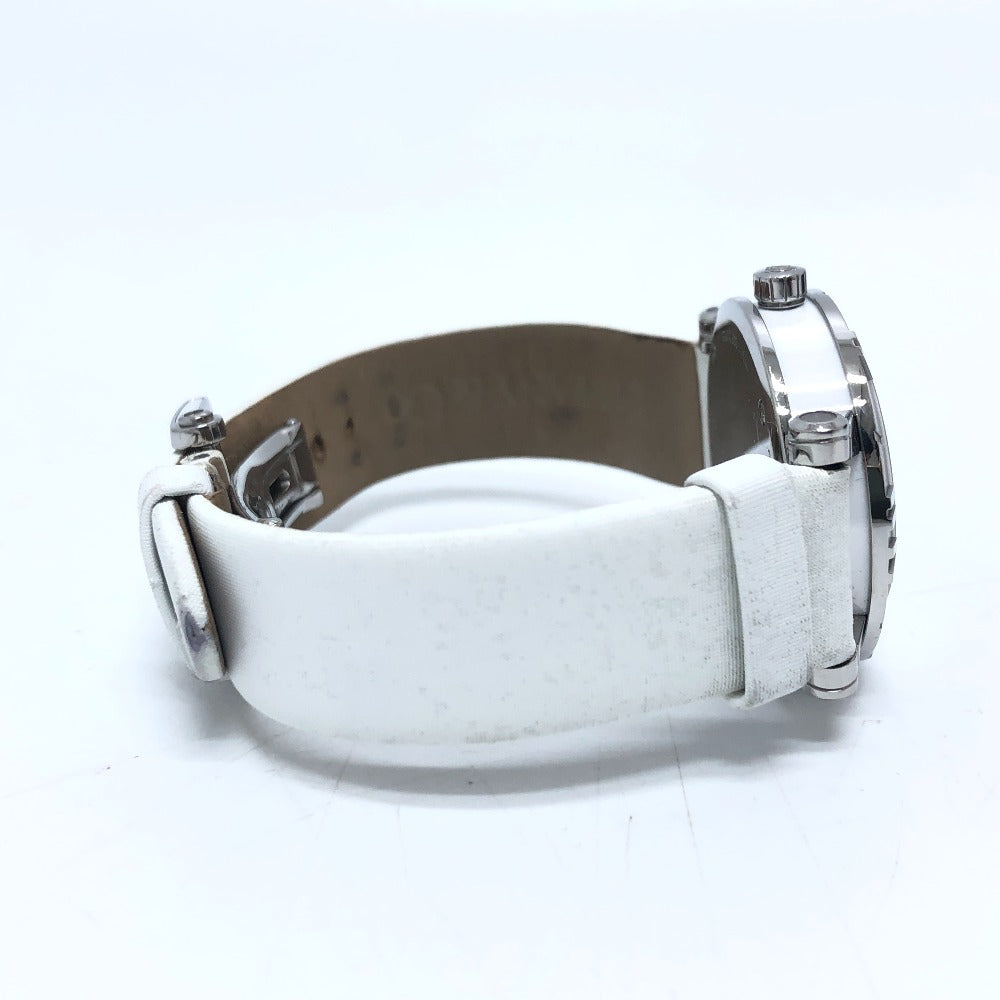 TIFFANY&Co. Z1300.11.11A20A41A White Ceramic Atlas Quartz Date Watch SS Ladies Silver