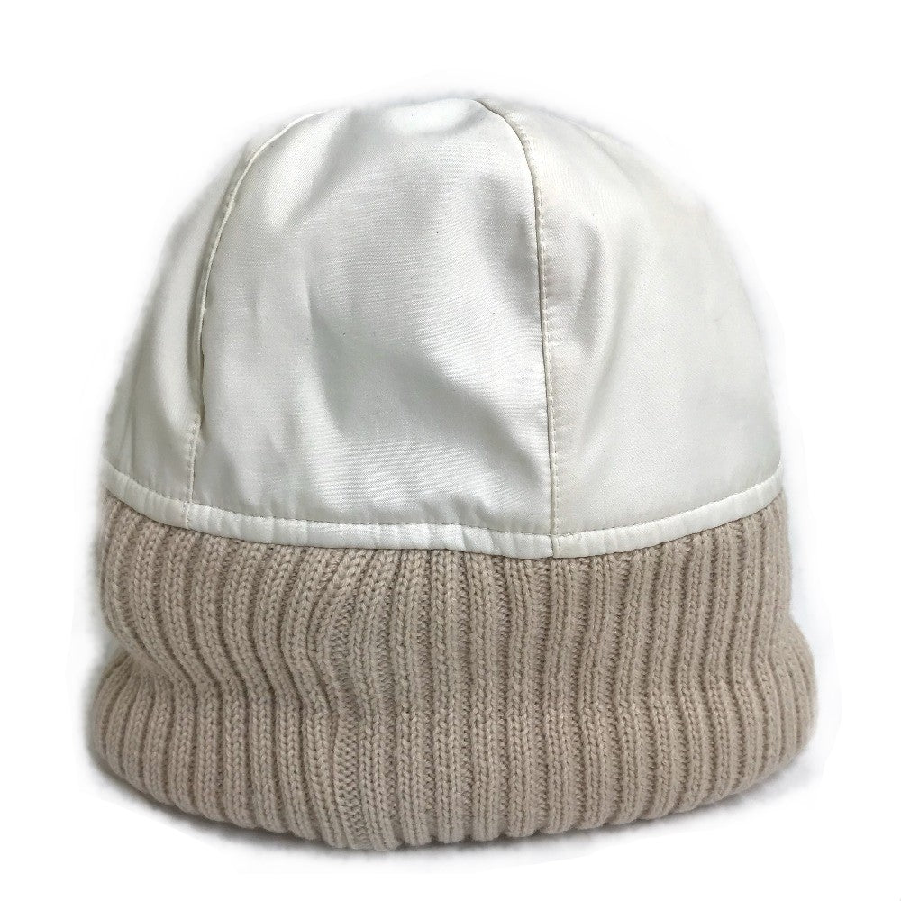 CHANEL CC Coco Mark Sport Line Logo Knit Cap, Polyester, Women's, Ivory/Beige