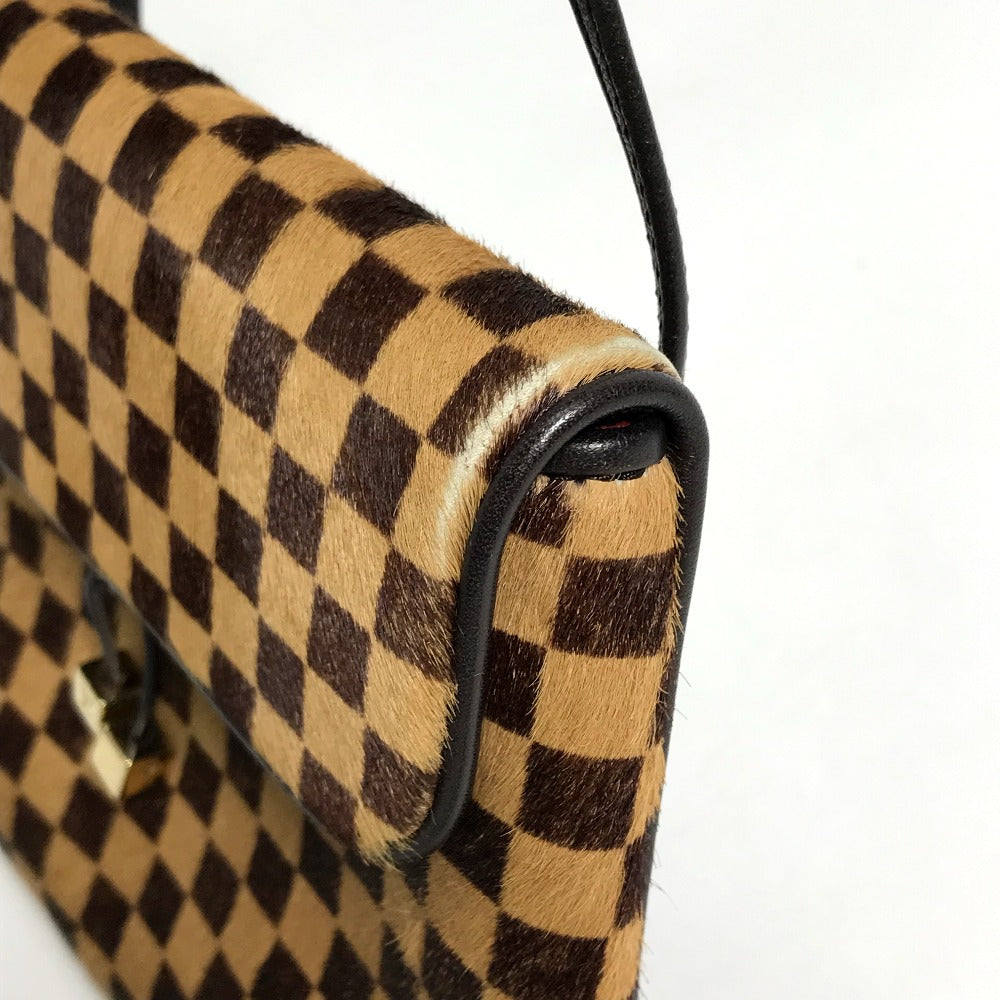 LOUIS VUITTON M92130 Damier Sauvage Gazelle Shoulder Bag in Brown Harako Leather