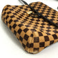 LOUIS VUITTON M92130 Damier Sauvage Gazelle Shoulder Bag in Brown Harako Leather