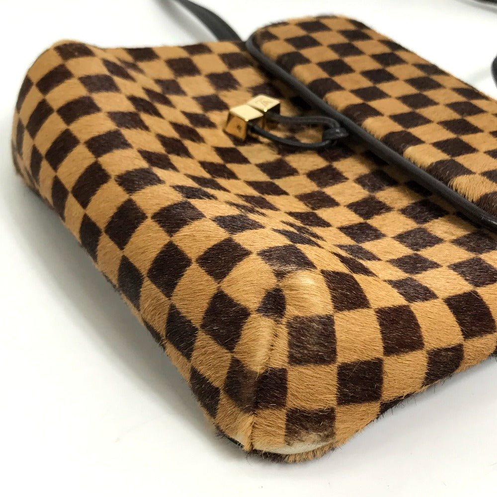 LOUIS VUITTON M92130 Damier Sauvage Gazelle Shoulder Bag in Brown Harako Leather