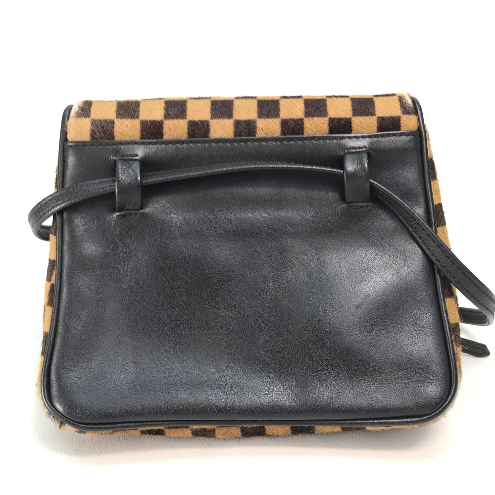 LOUIS VUITTON M92130 Damier Sauvage Gazelle Shoulder Bag in Brown Harako Leather