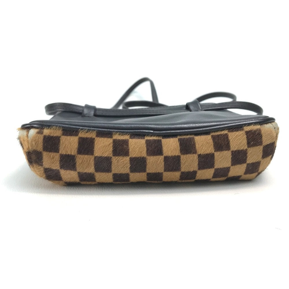 LOUIS VUITTON M92130 Damier Sauvage Gazelle Shoulder Bag in Brown Harako Leather