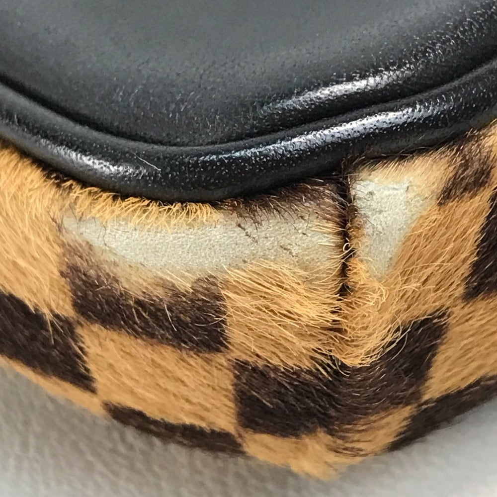 LOUIS VUITTON M92130 Damier Sauvage Gazelle Shoulder Bag in Brown Harako Leather
