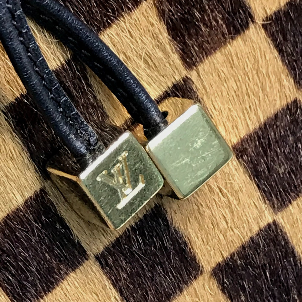 LOUIS VUITTON M92130 Damier Sauvage Gazelle Shoulder Bag in Brown Harako Leather
