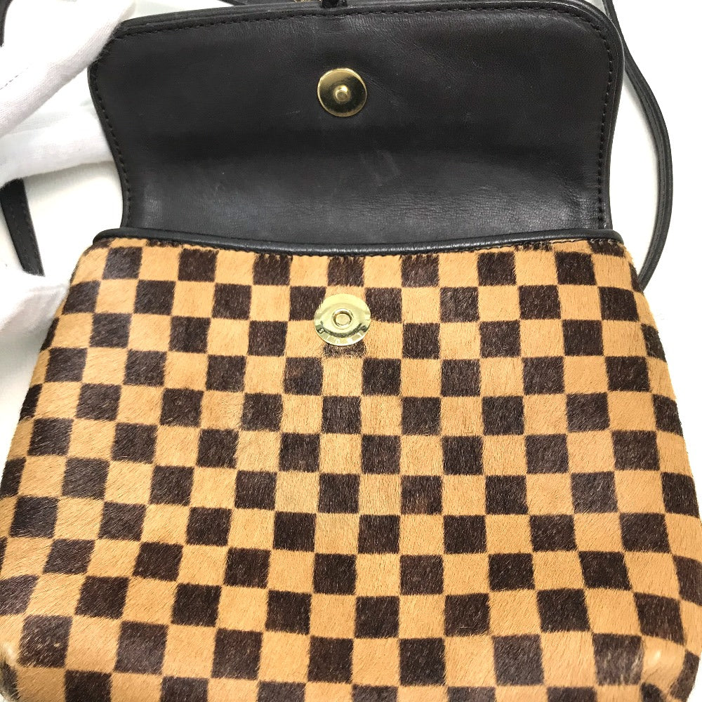 LOUIS VUITTON M92130 Damier Sauvage Gazelle Shoulder Bag in Brown Harako Leather