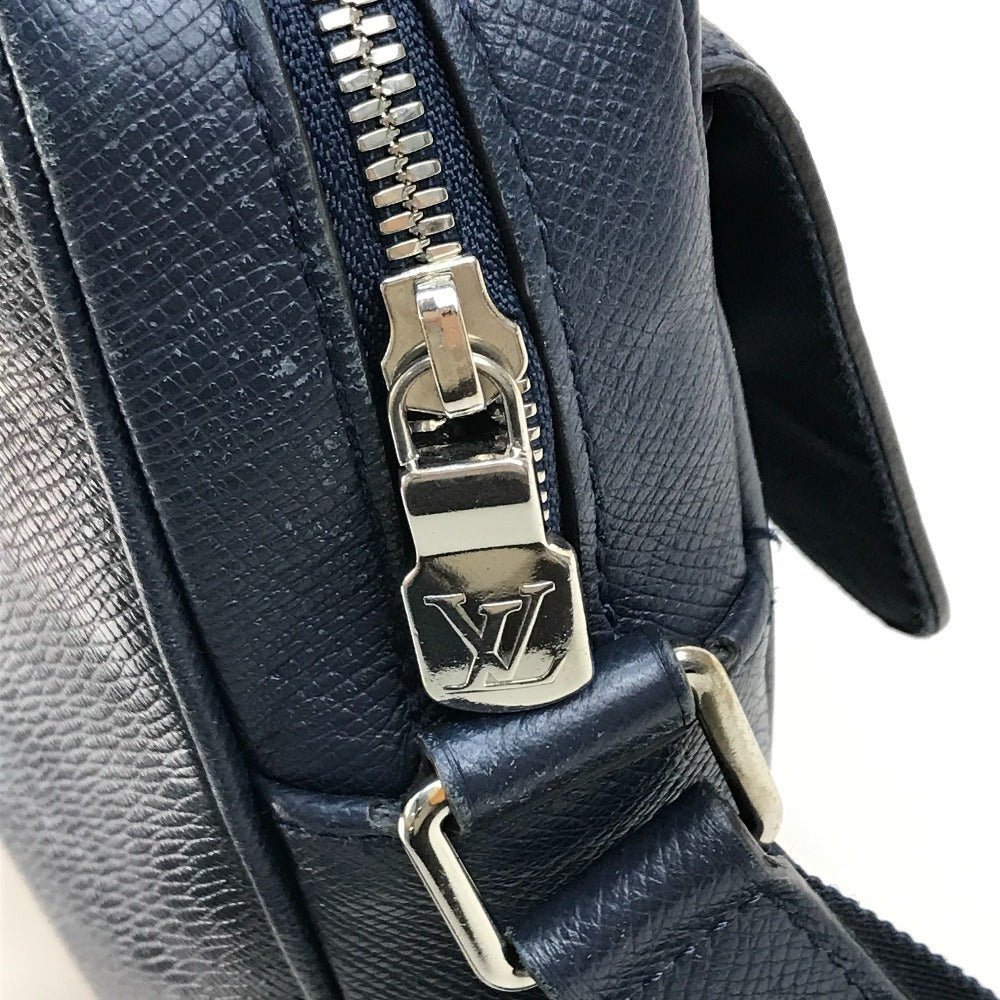 LOUIS VUITTON M30261 Taiga Alex Messenger Bag, Taiga Leather Shoulder Bag, Men's, Blue Marine, Navy