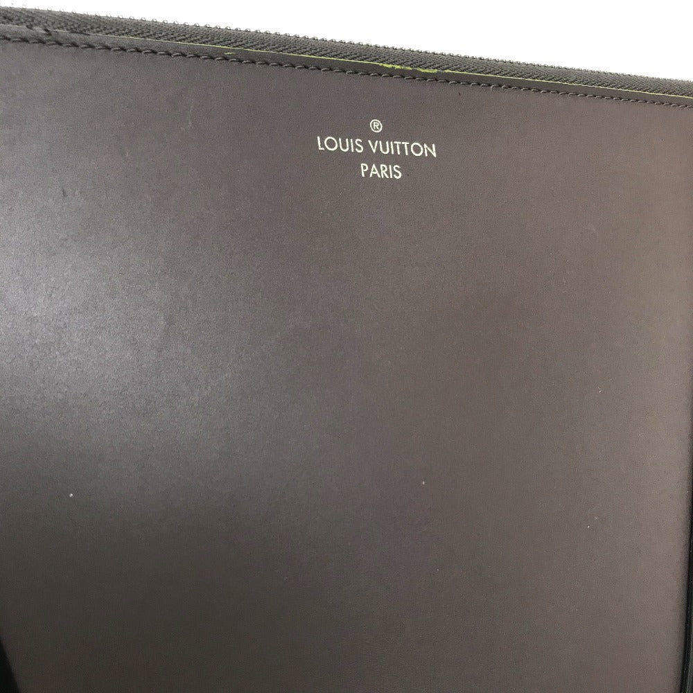 LOUIS VUITTON Women's Leather Clutch Bag with Wrist Strap, Gray/Navy