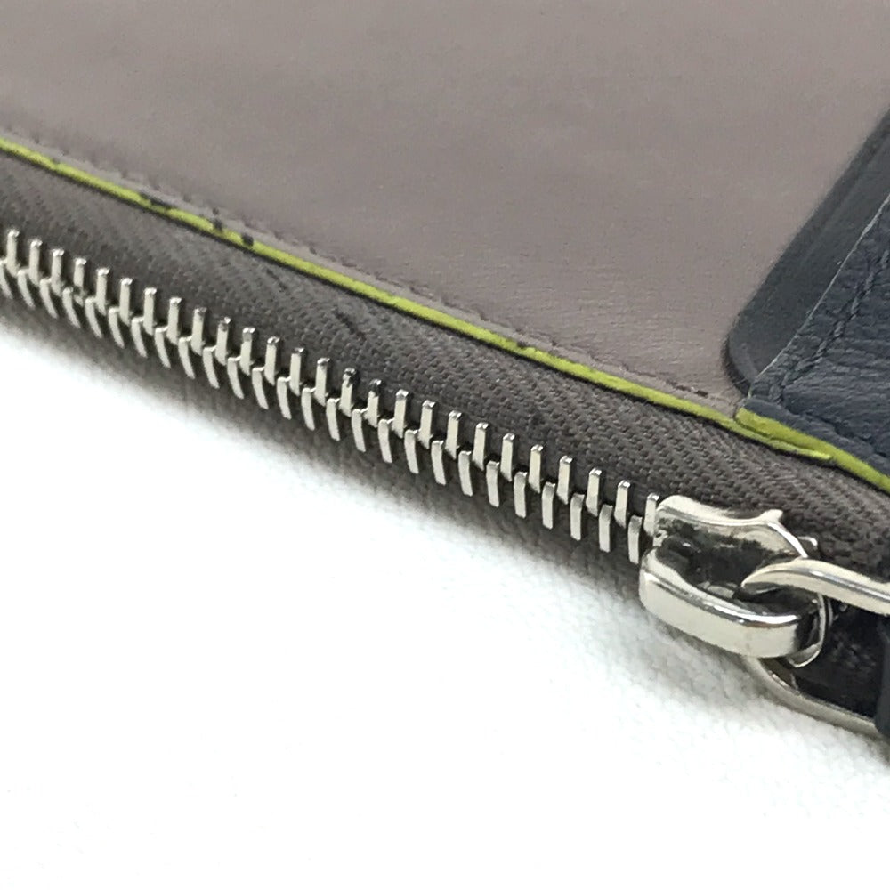 LOUIS VUITTON Women's Leather Clutch Bag with Wrist Strap, Gray/Navy
