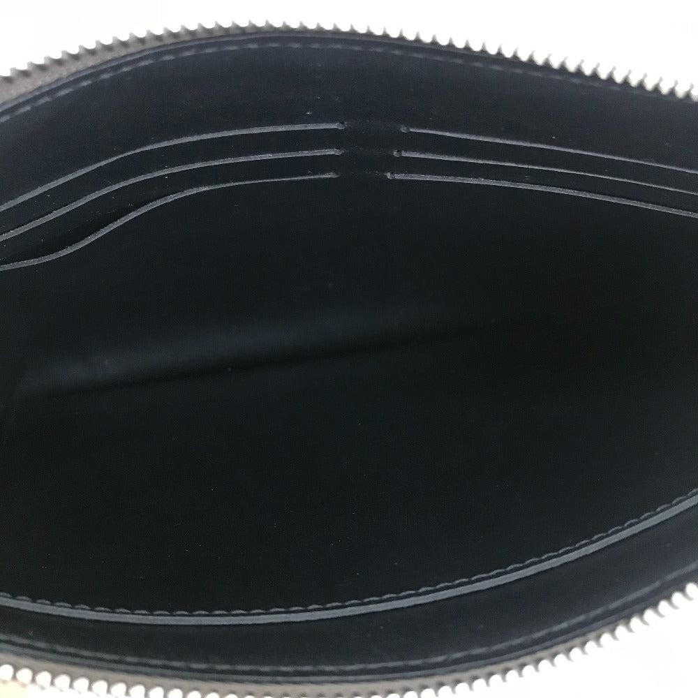 LOUIS VUITTON Women's Leather Clutch Bag with Wrist Strap, Gray/Navy