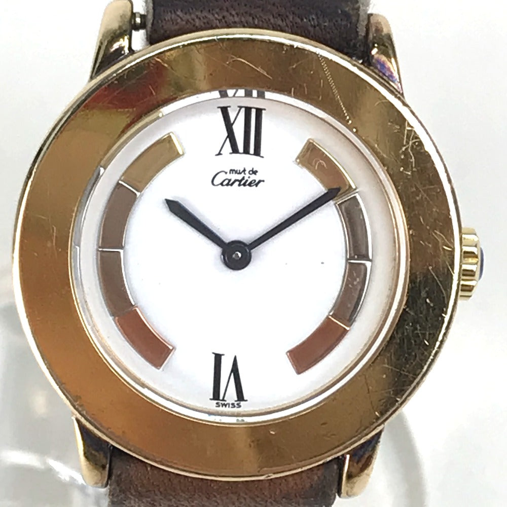 CARTIER 1801 Vintage Mastrond Vermeil Watch, SV925, Women's, Gold