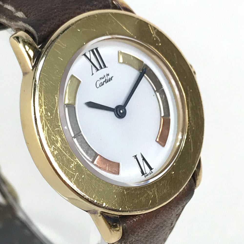 CARTIER 1801 Vintage Mastrond Vermeil Watch, SV925, Women's, Gold