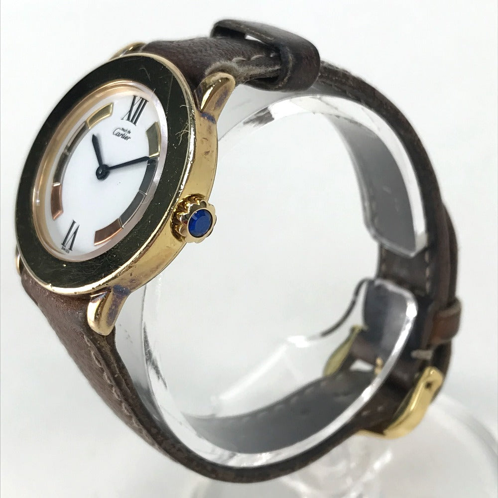 CARTIER 1801 Vintage Mastrond Vermeil Watch, SV925, Women's, Gold