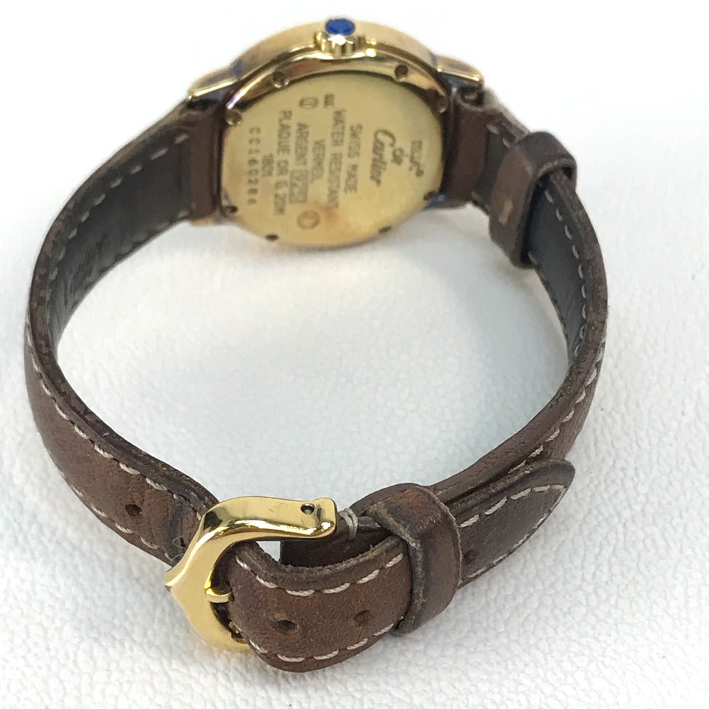 CARTIER 1801 Vintage Mastrond Vermeil Watch, SV925, Women's, Gold