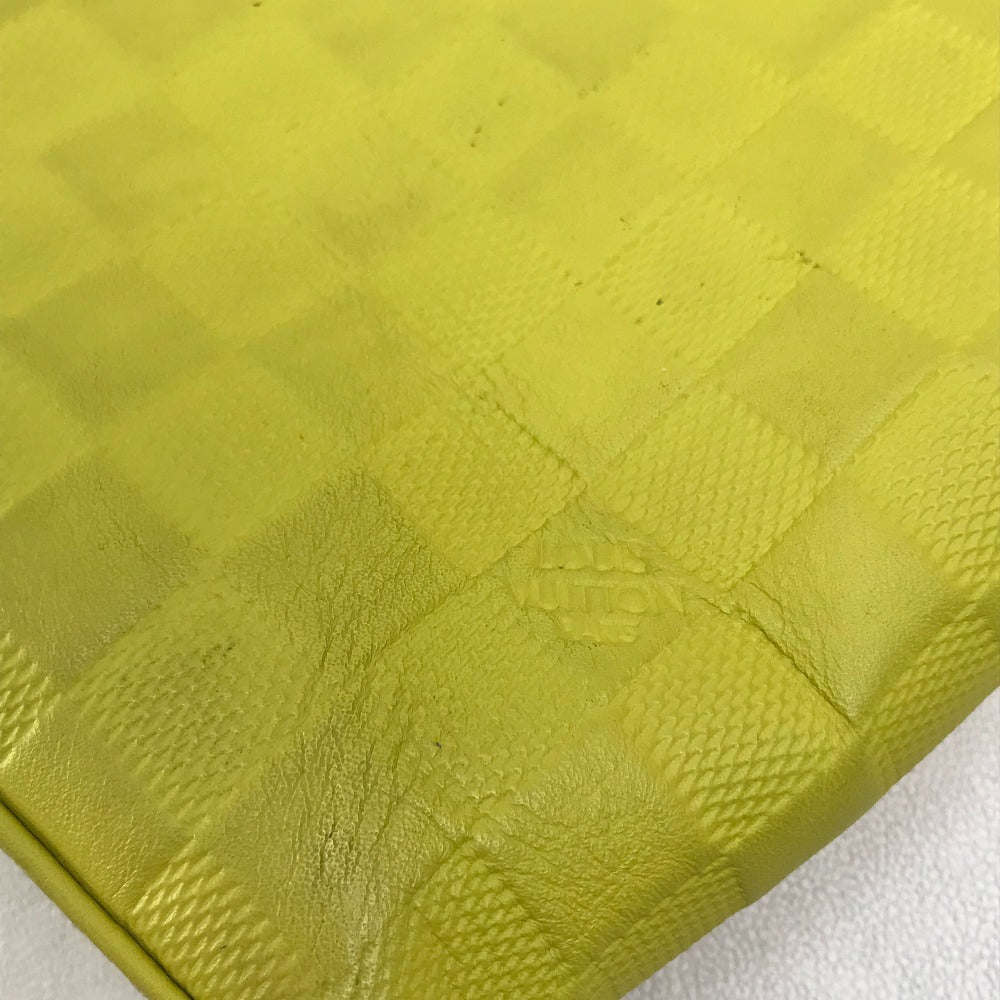 LOUIS VUITTON N41391 Damier Infini Porte Document Manjour 2-Way Shoulder Bag/Business Bag in Damier Infini Leather, Men's, Vert Ashide Yellow