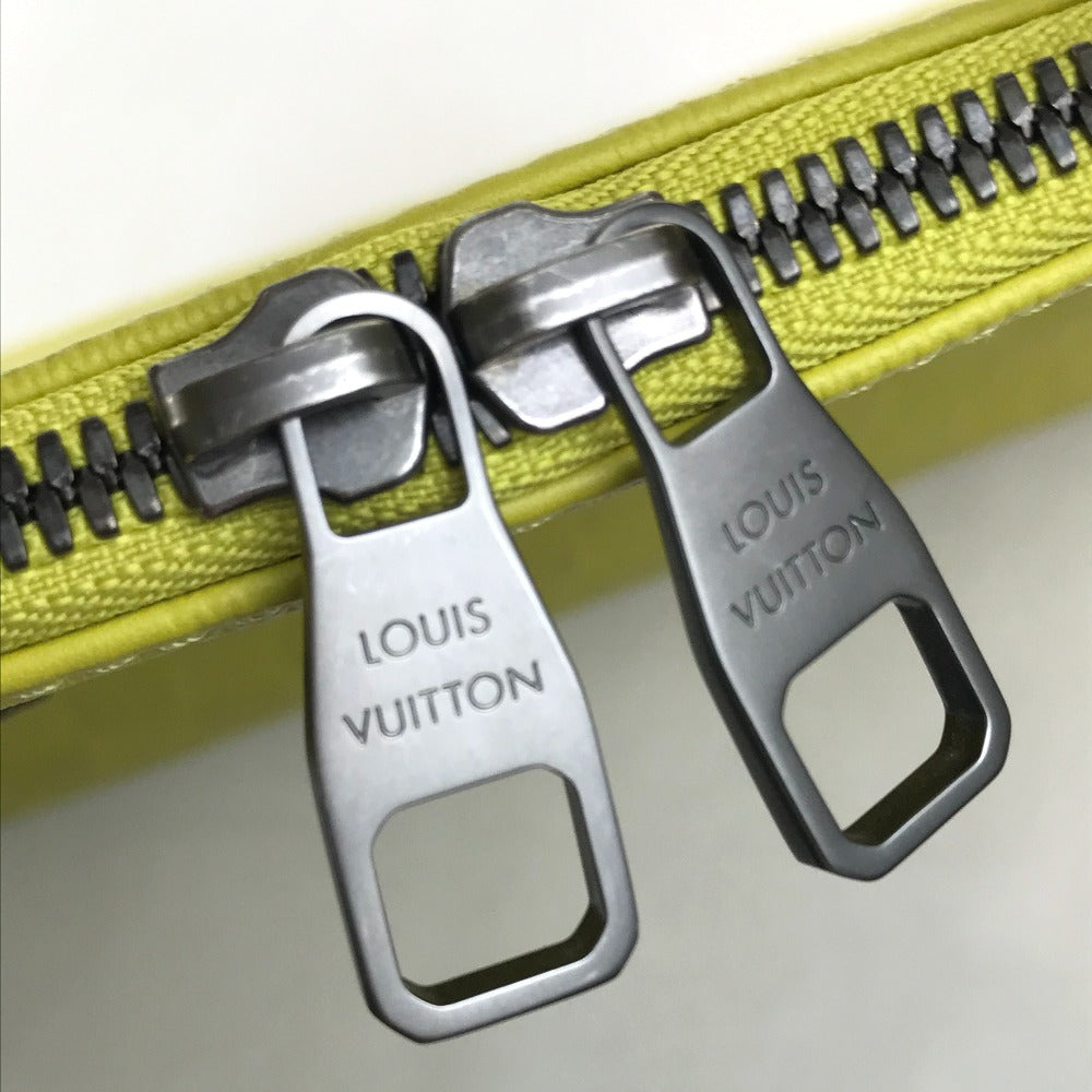 LOUIS VUITTON N41391 Damier Infini Porte Document Manjour 2-Way Shoulder Bag/Business Bag in Damier Infini Leather, Men's, Vert Ashide Yellow