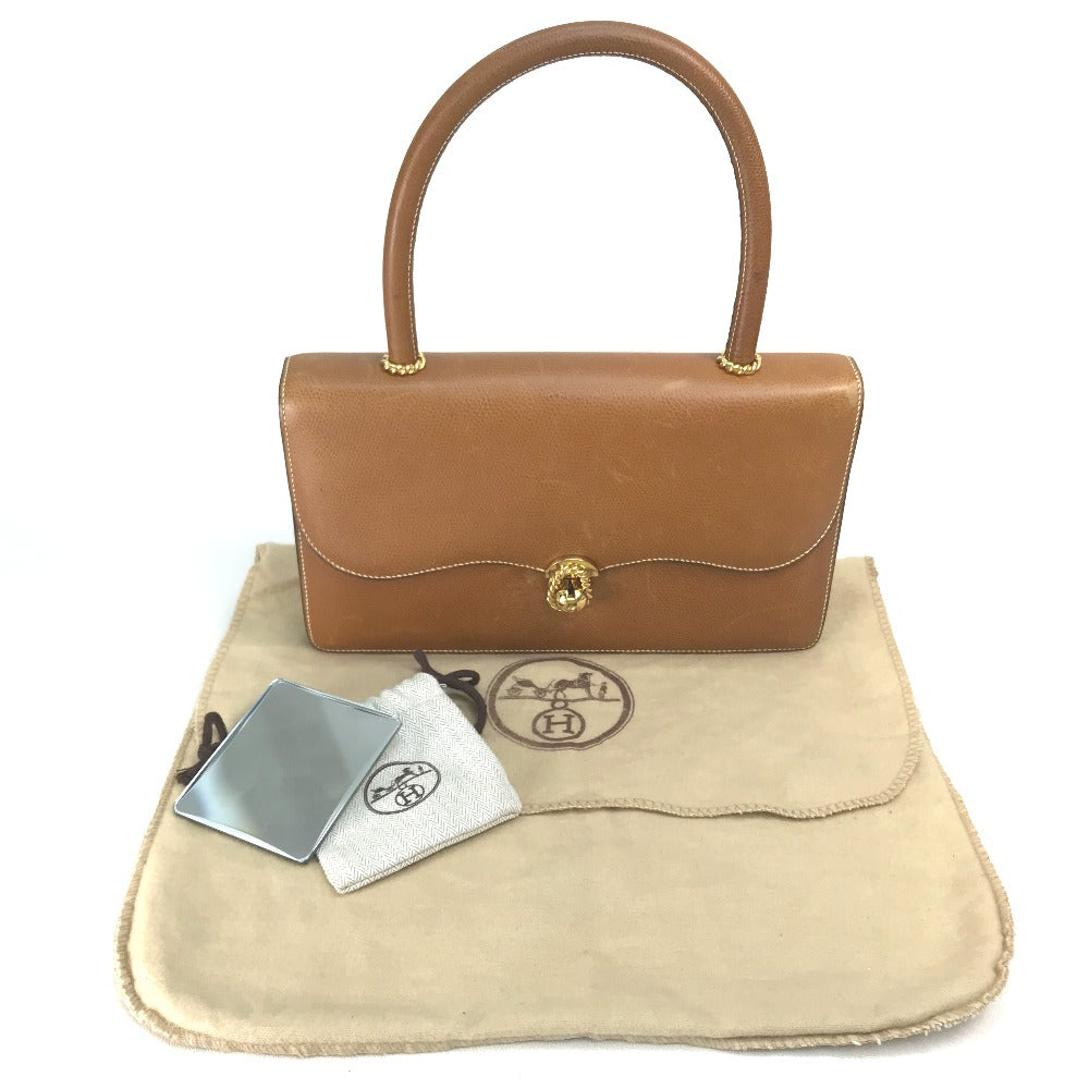 HERMES Vintage Horizontal Handbag, Couchvel, Women's, Brown