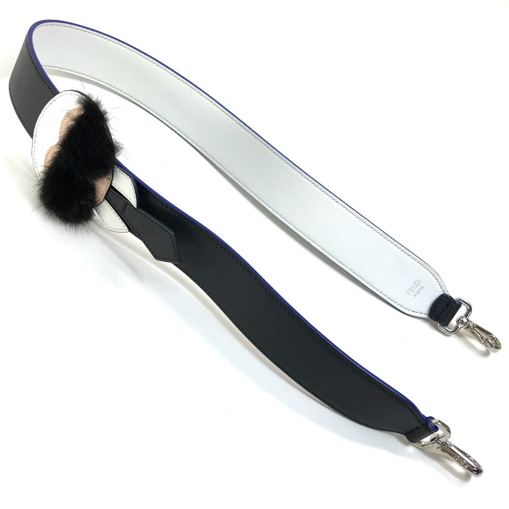 FENDI 8AV0775R7F0X93 Strap You Karlito Karl Lagerfeld Shoulder Strap Leather Women's Black/White/Blue