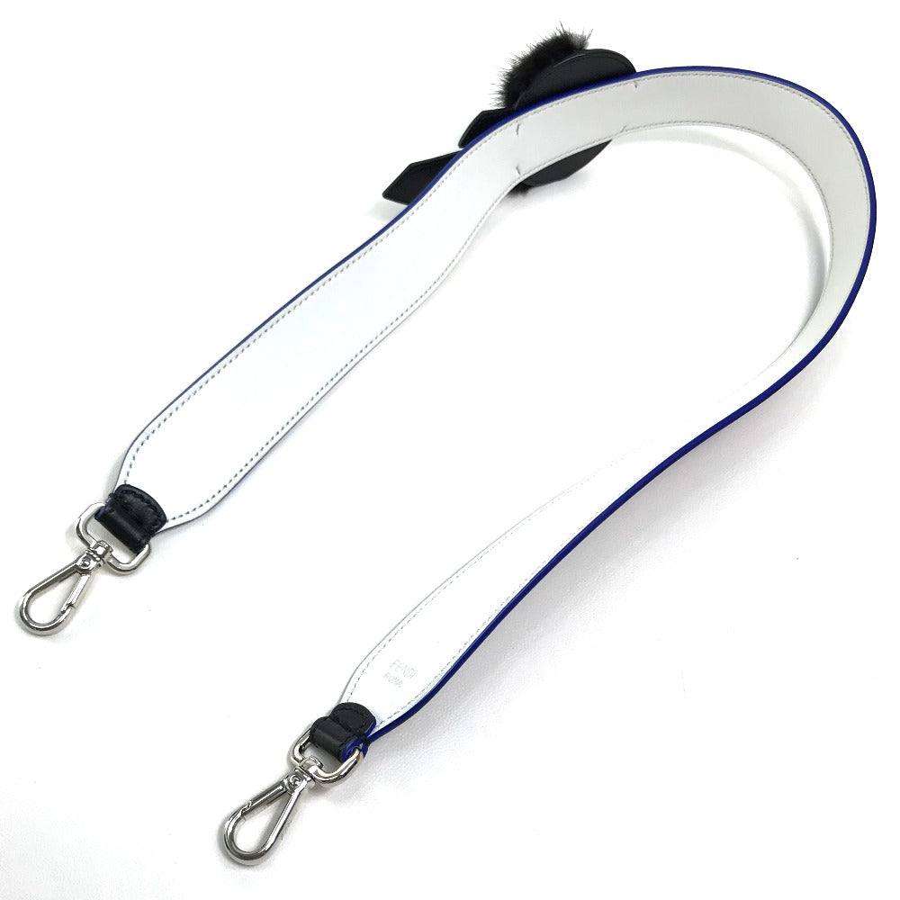 FENDI 8AV0775R7F0X93 Strap You Karlito Karl Lagerfeld Shoulder Strap Leather Women's Black/White/Blue
