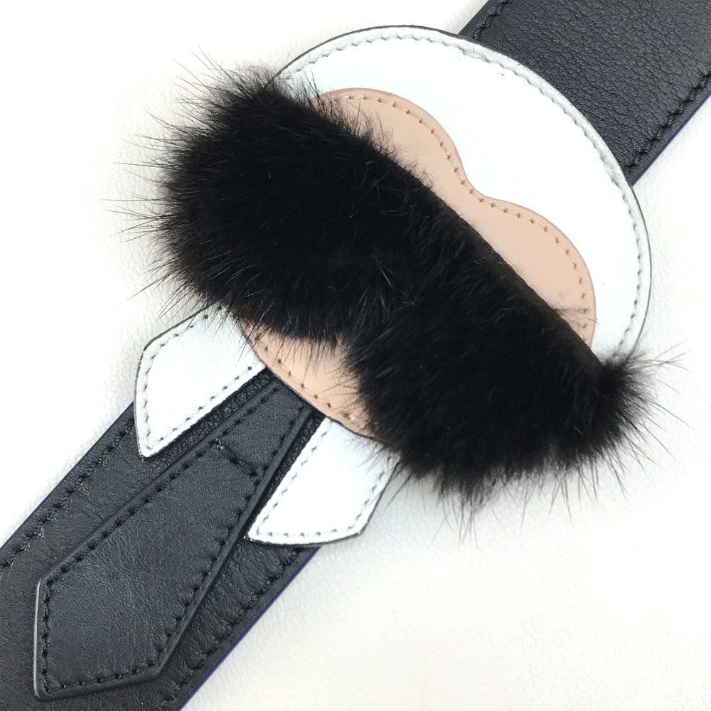 FENDI 8AV0775R7F0X93 Strap You Karlito Karl Lagerfeld Shoulder Strap Leather Women's Black/White/Blue