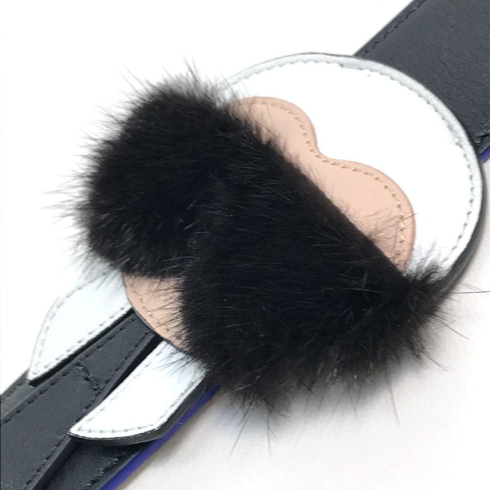 FENDI 8AV0775R7F0X93 Strap You Karlito Karl Lagerfeld Shoulder Strap Leather Women's Black/White/Blue
