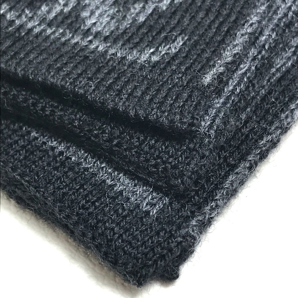 LOUIS VUITTON 401910 シェブロンストライプ 総柄 ロゴ マフラー ウール メンズ ブラック/グレー - brandshop-reference