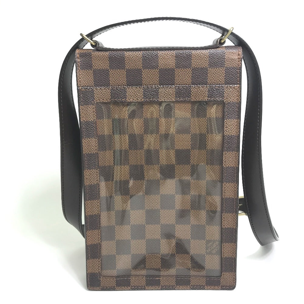 LOUIS VUITTON N45271 Damier Portobello Shoulder Bag, Damier Canvas, Ebene Brown, Women's