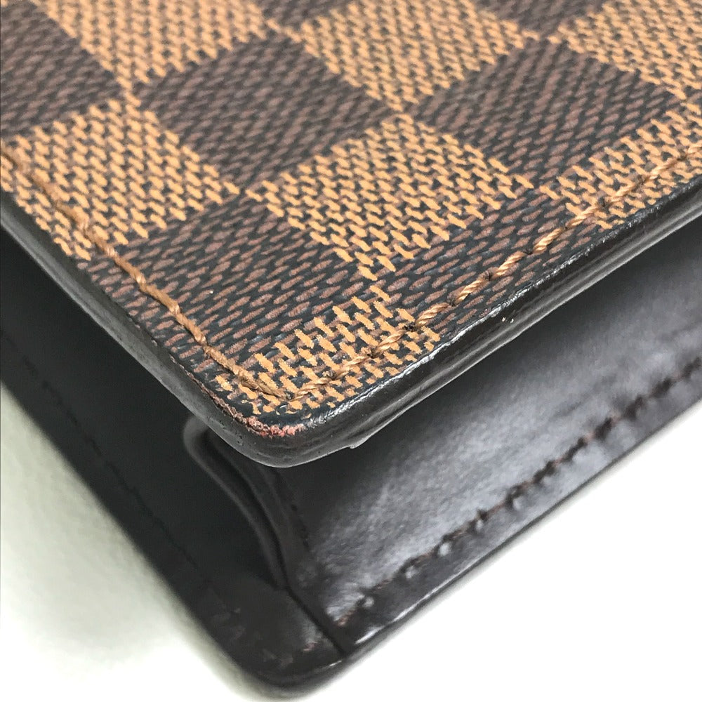 LOUIS VUITTON N45271 Damier Portobello Shoulder Bag, Damier Canvas, Ebene Brown, Women's