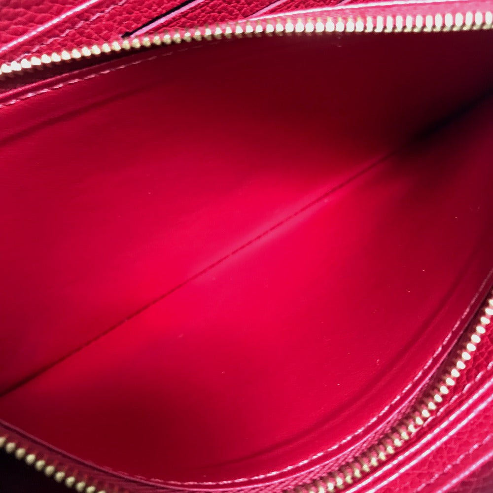 LOUIS VUITTON M68571 Monogram Empreinte Zippy Wallet, Monogram Empreinte Leather, Women's, Cherry Berry Red