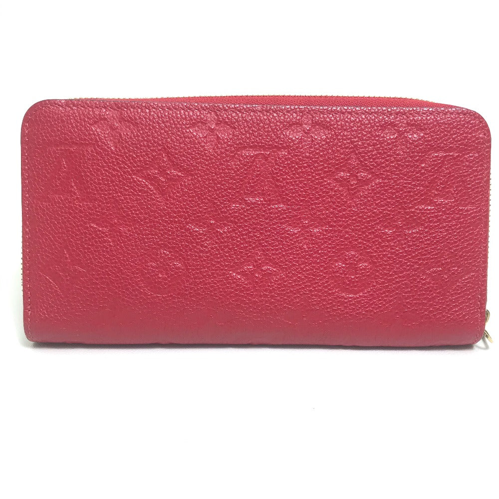 LOUIS VUITTON M68571 Monogram Empreinte Zippy Wallet, Monogram Empreinte Leather, Women's, Cherry Berry Red