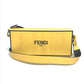 FENDI 7VA520 Logo Box-Shaped Horizontal Shoulder Bag, 2020AW, Leather, Men's, Yellow/Black