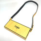 FENDI 7VA520 Logo Box-Shaped Horizontal Shoulder Bag, 2020AW, Leather, Men's, Yellow/Black