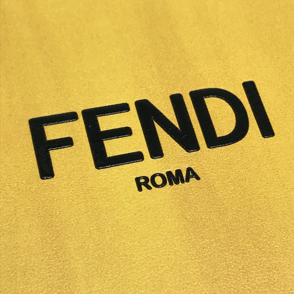 FENDI 7VA520 Logo Box-Shaped Horizontal Shoulder Bag, 2020AW, Leather, Men's, Yellow/Black