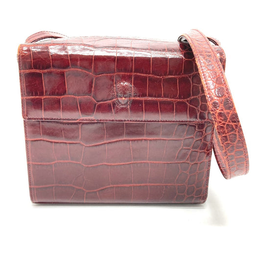 VERSACE Medusa Embossed Leather Shoulder Bag, Women's, Bordeaux